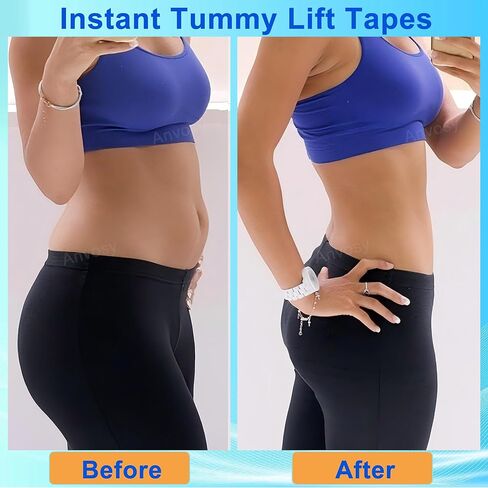 30 قطعة من شريط شد البطن للمعدة المسطحة - شريط رفع البطن الفوري غير مرئي وقابل للتمدد ومقاوم للعرق للبطن - شريط للجسم يمكن ارتداؤه طوال اليوم للنساء in Kuwait