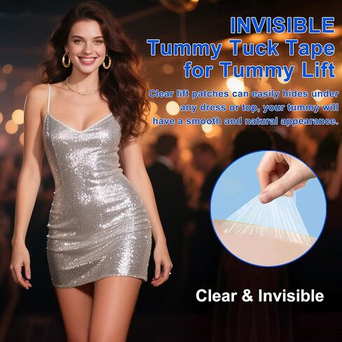 30 قطعة من شريط شد البطن للمعدة المسطحة - شريط رفع البطن الفوري غير مرئي وقابل للتمدد ومقاوم للعرق للبطن - شريط للجسم يمكن ارتداؤه طوال اليوم للنساء in Kuwait