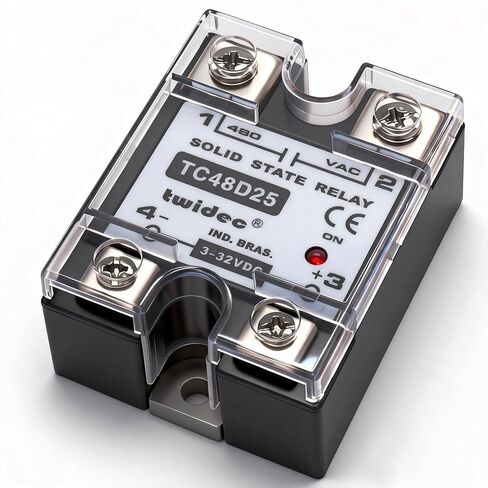 Twidec/Output Single Phase SSR Solid State Relay 25A 3-32V DC to 24-480V AC SSR-25DA in Kuwait