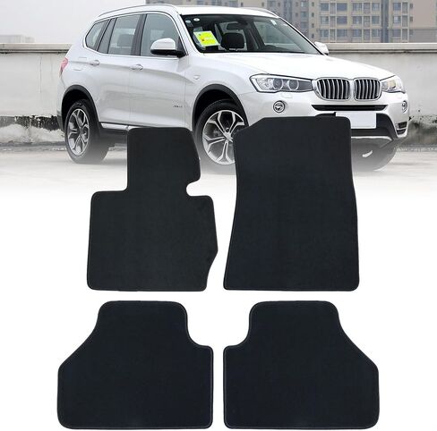 4 قطع من سجاد الأرضية الأمامية والخلفية السوداء من GXARTS متوافقة مع BMW X3 F25 2010 2011 2012 2013 2014 2015 2016 2017 2018 المضادة للانزلاق in Saudi Arabia