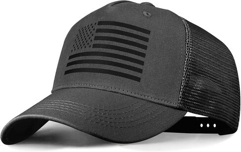 OUTDOOR SHAPING American Flag Trucker Hat - Snapback Fitted Cap for Men & Women, Snap Closure, Breathable Mesh Sides in Saudi Arabia