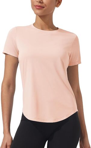 ASPO المرأة ملابس علوية للتمرين كم قصير قمصان رياضية سريعة الجافة تنفس الجري تي شيرت رياضة اليوغا الجانب الشق المحملة UPF 50 + in Kuwait