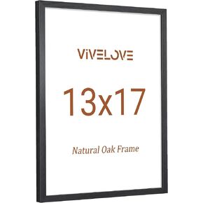 Vivelove 9x18 Picture Frames Solid Oak Wood, Wooden Photo Frame with 2.0mm Tempered Real Glass for Graduation/Family/Birthday/Document Picture, Wall or Tabletop Display, 9 by 18, No Mat - Black in Kuwait