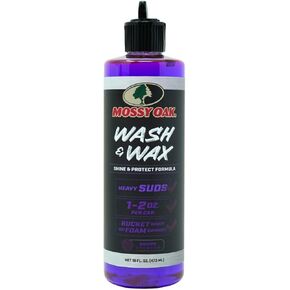 CLENZOIL Mossy Oak Wash & Wax, Concentrated Foam Car Wash Soap with Wax Protection for Trucks SUVs Cars Jeeps UTVs ATVs & Motorcycles, pH Balanced, Cleans & Shines in One Step, Made in USA, 16 oz in Kuwait