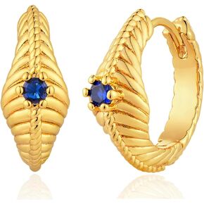 BENEIGE Women Hoop Huggie Earrings 14K Gold Plated Cubic Zirconia Earrings Simple Boho Earrings Handmade Hypoallergenic Jewelry Gifts in Kuwait