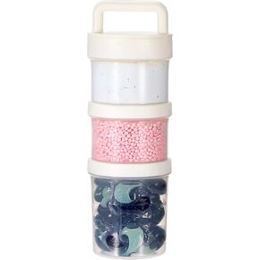 Portable Laundry Detergent Dispenser with Handle, Stackable Laundry Storage Containers for Apartments and Dorms, Small Plastic Detergents Organizer for Scent Booster Pods Tablets Powder-3 Tier in Saudi Arabia