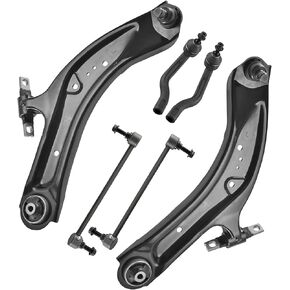 6 قطعة طقم تعليق لـ 2014-2019 Nissan Rogue، أذرع التحكم الأمامية السفلية مع مفاصل كروية وصلات شريط التأثير وأطراف قضيب التعادل الخارجي in Kuwait