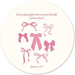 Pink Bow Christian Round Mouse Pad, Jesus Christian Scripture Quotes Mousepad, Light Pink Bible Verse Non-Slip Base Desktop Protection Mouse Mat for Girls Computer Home Office, 8.7x8.7 Inches in Kuwait