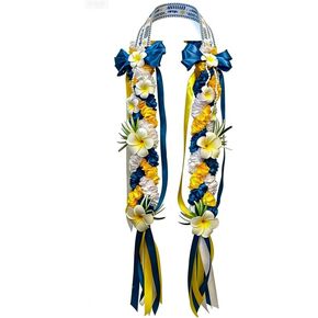 Graduation Ribbon Leis Class of 2026 Hawaiian Ribbon Braided Lei with Flowers in Saudi Arabia