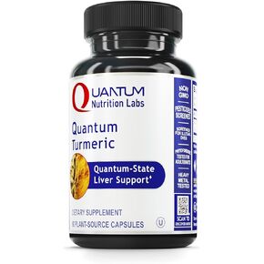 Quantum Nutrition Labs Turmeric - Turmeric Capsules, Turmeric Curcumin Supplement, Liver Support, 500 mg of Curcuma Per Capsule - 60 Vegetarian Capsules in Kuwait