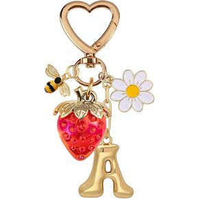 Cute Strawberry Keychains, Bag Charms Purse Keychains for Handbags, Fashion Accessories Gifts Name Keychain in Kuwait
