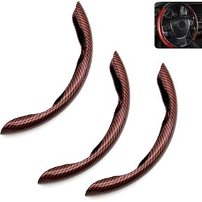 3 PCS Car Steering Wheel Covers, Carbon Fiber Anti-Slip Steering Wheel Protector, Snap On & Segmented Design Steering Wheel Cover Set, Universal Interior Accessories for Cars (Blue) in Kuwait