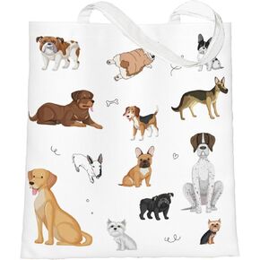 حقيبة قماش للنساء حقيبة كتف ذات سعة كبيرة لتسوق البقالة مع جيوب داخلية بسحاب in Kuwait