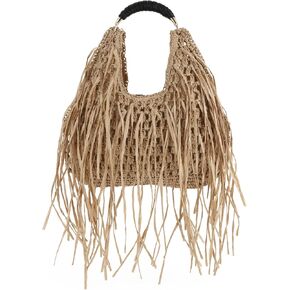 GOKTOW Straw Tassel Beach Bag for Women Lightweight Woven Tote Handbag Fringe Summer Clutch Purse Vacation Shoulder Bags in Kuwait