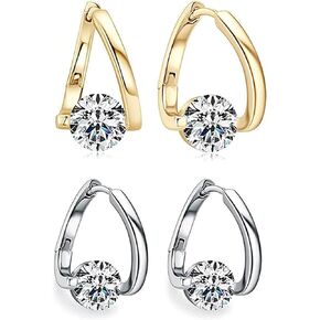 Lymphatic Drainage Earrings for Women Lymphatic Activity Hoop Earrings Magnetotherapy Germanium Earrings Sparkle CZ Hoop Earrings in Kuwait