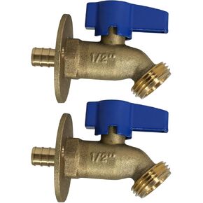 قطعتان من XFITTING 1/2 بوصة Pex B x 3/4 بوصة GHT خرطوم مريلة مع شفة، صمام حديقة Pex B، نحاس، ماء أو زيت in Kuwait