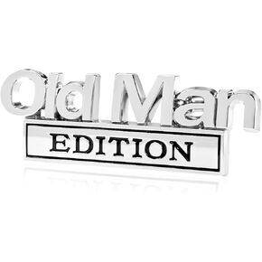 Old Man Edition Metal Emblem Badge Sticker, Funny Humor 3D Emblem Decal Car Nameplate Sticker, Waterproof Zinc Alloy Badge Decal for Vehicles Side Rear Tailgate Bumper (Black & Red) in Kuwait