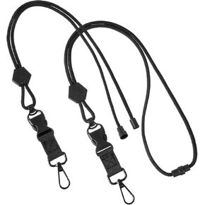 2 Pcs Breakaway Lanyards For ID Badges, Adjustable Quick Release Breakaway Lanyards Heavy Duty Black Neck Lanyard For ID Badges and Keys, Sturdy Round Thick Cord Safety Detachable Design (Black) in Kuwait