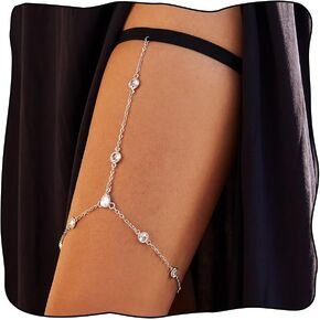 Beaded Thigh Leg Chain Silver Summer Beach Y Leg Accessories for Women in Kuwait