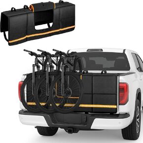 Tailgate Bike Pad for Full-Size Pickup Truck (61"+ Tailgate Width), Holds Up to 5 Bikes, Thick Tailgate Cover with Storage Pocket, Black in Kuwait
