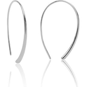 Threader Earrings 925 Sterling Silver Pull Through Hoops Drop Dangle Minimal Everyday Earrings in Kuwait
