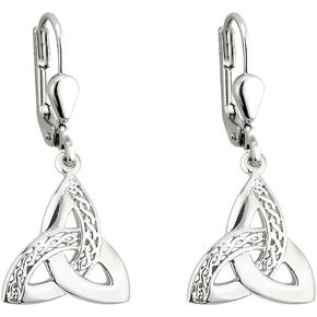 Solvar Celtic Trinity Knot Earrings Silver Drops Irish Made in Kuwait
