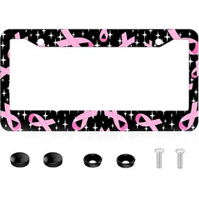 XCLPF إطار لوحة الترخيص مقاوم للصدأ، حامل إطار أمامي وخلفي عالمي من الألومنيوم للسيارة بفتحتين مع براغي ملحقات ديكور السيارة للرجال والنساء 6.3 × 12.2 بوصة - طباعة بقرة حيوانية باللون الأبيض والأسود in Kuwait