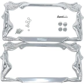 Exotic Dancers Girl Universal License Plate Frame – Durable Rust‑Resistant Metal Frame – Standard Size for Front or Rear Plates – Slim Design for Full Plate Visibility – Hardware Included Set of 2 in Kuwait