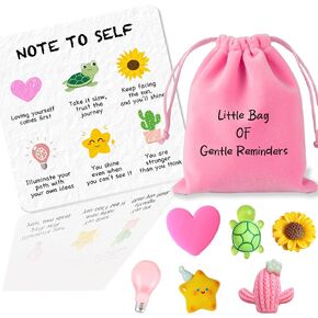 Inspirational Gift with Positive Affirmation Card & 6 Resin Figurines, Gentle Reminders for Self Care & Mindfulness, Daily Motivational Gift for Women, Friends, Coworkers, Ideal for Encouragement, Birthday, Anniversary, Thanksgiving & Special Occasions in Saudi Arabia