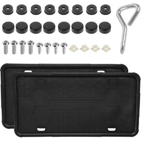 Sun Walker 2 PCS Silicone Front License Plate Frame, Rust & Rattle Proof Car Tag Holder with Drainage Holes, Weather-Proof License Plate Bracket for US and CA Standard Cars in Kuwait