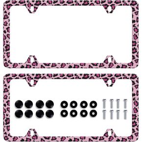 2pcs Ocean Wave License Plate Frame Blue Texture Waves Print License Plate Holders Stainless Steel Colorful Auto Accessory Bracket Holes Screws Universal Us Car License Plate Frames 6.2 x 12.2 Inch in Kuwait