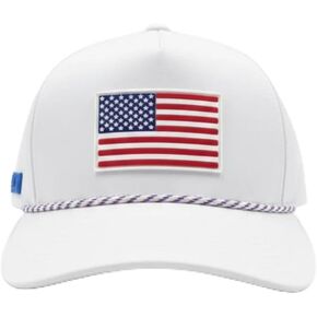 Old Glory Golf Hat – Laser Perforated Performance Snapback with American Flag Patch White in Saudi Arabia