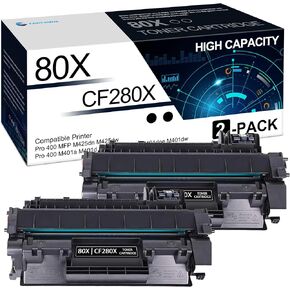80X Black High Yield Toner Cartridge 2 Pack: Compatible CF280X Toner Cartridge Replacement for HP 80X Pro 400 M401n M401dn M401dne M401dw M401a M401d MFP M425dn M425dw Printers in Kuwait