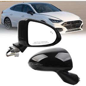 Right Passenger Side Exterior Side Mirror Compatible With 2020-2022 Hyundai Sonata Manual Folding Power Glass Heated Turn Signa Blind Spot 87620L0040 (8Pin) in Kuwait