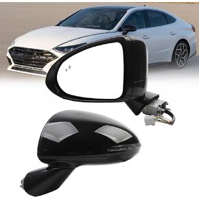 Right Passenger Side Exterior Side Mirror Compatible With 2020-2022 Hyundai Sonata Manual Folding Power Glass Heated Turn Signa Blind Spot 87620L0040 (8Pin) in Kuwait