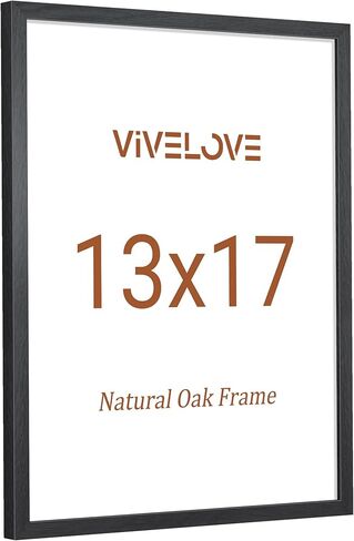 Vivelove 9x18 Picture Frames Solid Oak Wood, Wooden Photo Frame with 2.0mm Tempered Real Glass for Graduation/Family/Birthday/Document Picture, Wall or Tabletop Display, 9 by 18, No Mat - Black in Kuwait