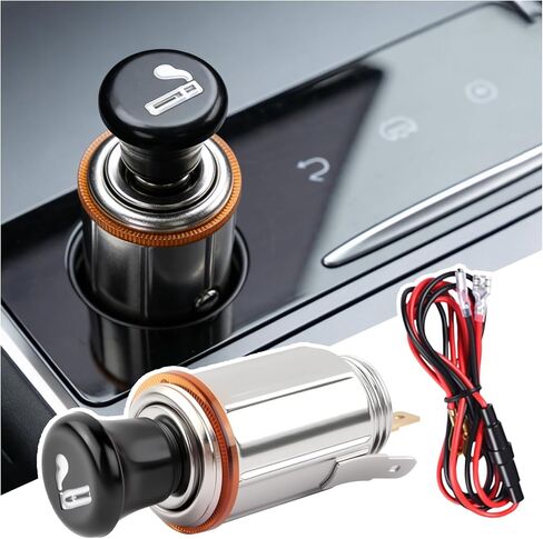 Car Cigarette Lighter Socket with Cigarette Lighter Heater,12V Cigarettes Lighters for Car with Built-In 10A Fuse & 24" Cable,Universal Cigarettes Lighters Cars Accessories in Kuwait