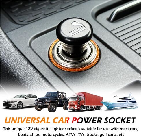 Car Cigarette Lighter Socket with Cigarette Lighter Heater,12V Cigarettes Lighters for Car with Built-In 10A Fuse & 24" Cable,Universal Cigarettes Lighters Cars Accessories in Kuwait