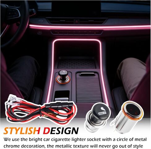 Car Cigarette Lighter Socket with Cigarette Lighter Heater,12V Cigarettes Lighters for Car with Built-In 10A Fuse & 24" Cable,Universal Cigarettes Lighters Cars Accessories in Kuwait