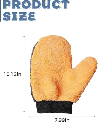 2PCS Car Wash Mitt,Coral Fleece Wash Mitts for Automotive Washing,Car Accessories No Scratch Microfiber Dusting Mitts with Thumb Washable Reusable,Suitable for Auto Washing and Detailing in Kuwait