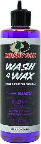 CLENZOIL Mossy Oak Wash & Wax, Concentrated Foam Car Wash Soap with Wax Protection for Trucks SUVs Cars Jeeps UTVs ATVs & Motorcycles, pH Balanced, Cleans & Shines in One Step, Made in USA, 16 oz in Kuwait
