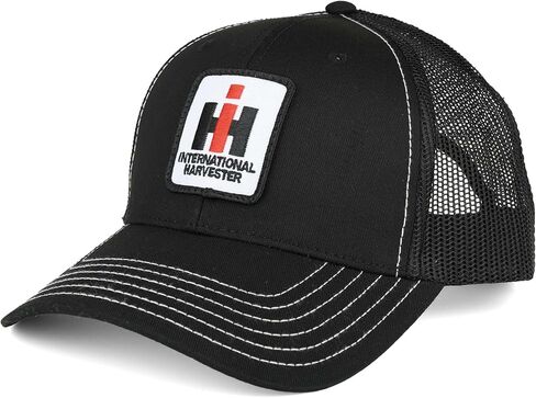 International Harvester Logo Black Mesh Back Hat with White Stitching IH66 in Saudi Arabia