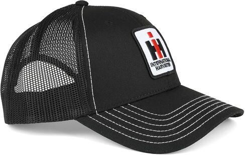 International Harvester Logo Black Mesh Back Hat with White Stitching IH66 in Saudi Arabia