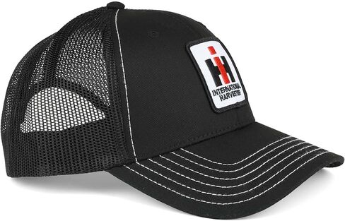 International Harvester Logo Black Mesh Back Hat with White Stitching IH66 in Saudi Arabia