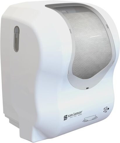 San Jamar Simplicity Essence Summit Touchless Paper Towel Dispenser Hands Free, Wall-Mounted for Bathrooms or Restrooms, Plastic, Standard Roll, White in Kuwait