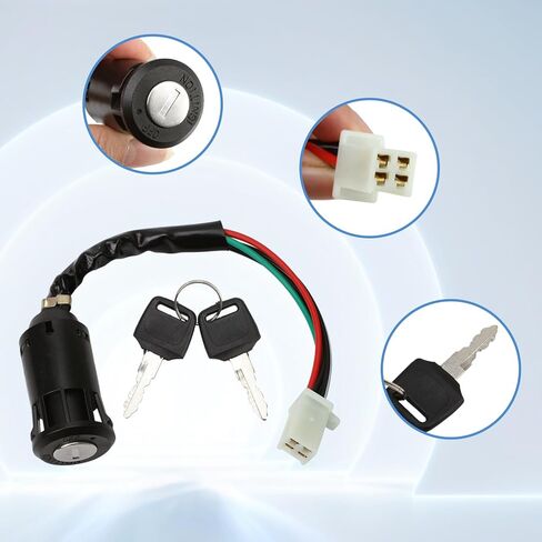 Key Ignition Switch Replacement for Tao Tao 50cc 110cc 125cc 150cc 200cc 250cc Motorcycle ATV Sunl Roketa ATV Quad Super Pocket Dirt Bike Electric Scooter 4 Wire 4 Pin with 2 Keys in Kuwait