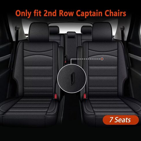 7 Seats Car Seat Covers Fit for Hyundai Palisade 2020-2024 2025,Full Set Seat Cover Waterproof Faux Leather Seat Covers with Airbag Compatible(Black, 3 Rows 7 Seats) in Kuwait