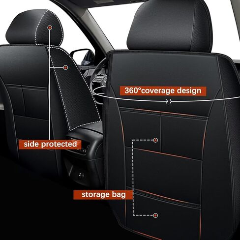 7 Seats Car Seat Covers Fit for Hyundai Palisade 2020-2024 2025,Full Set Seat Cover Waterproof Faux Leather Seat Covers with Airbag Compatible(Black, 3 Rows 7 Seats) in Kuwait