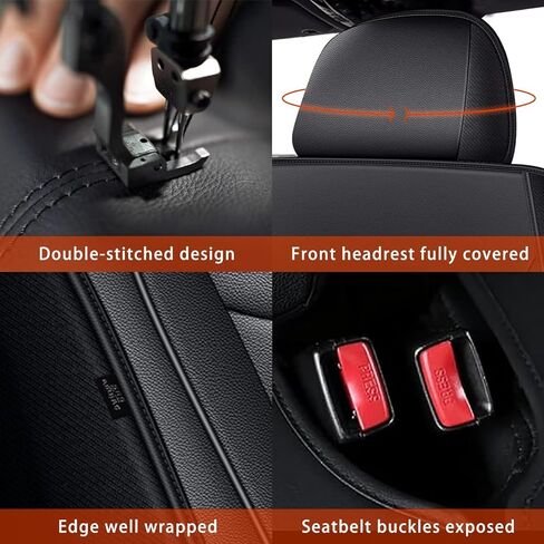 7 Seats Car Seat Covers Fit for Hyundai Palisade 2020-2024 2025,Full Set Seat Cover Waterproof Faux Leather Seat Covers with Airbag Compatible(Black, 3 Rows 7 Seats) in Kuwait