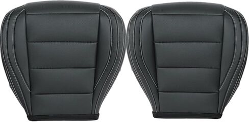 Driver & Passenger Side Bottom Perforated Leather Seat Cover Black Compatible with Ford Mustang 2015 2016 2017 2018 2019 2020 2021 2022 2023 in Saudi Arabia